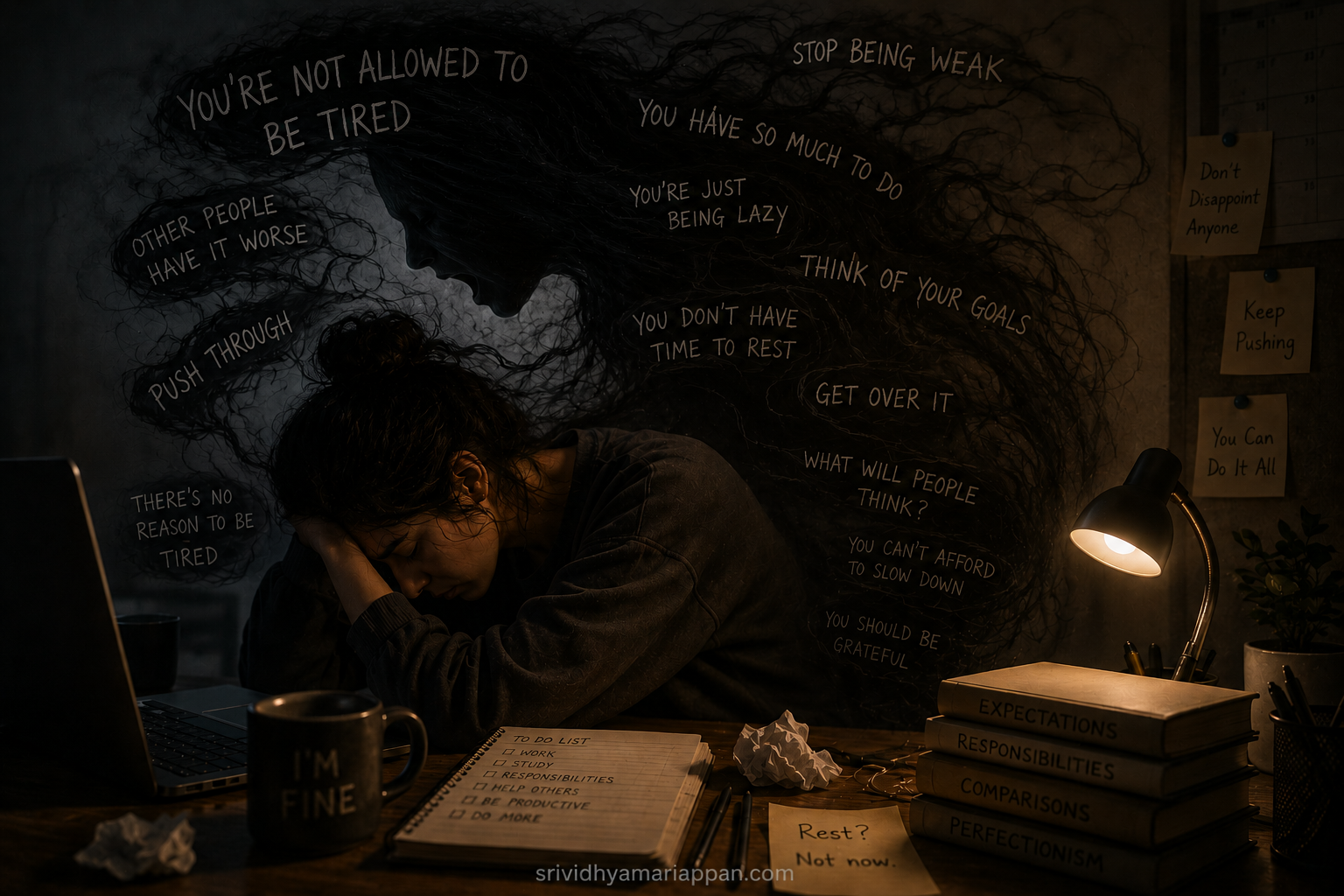 The Voice Inside Your Head That Tells You You’re Not Allowed to Be Tired